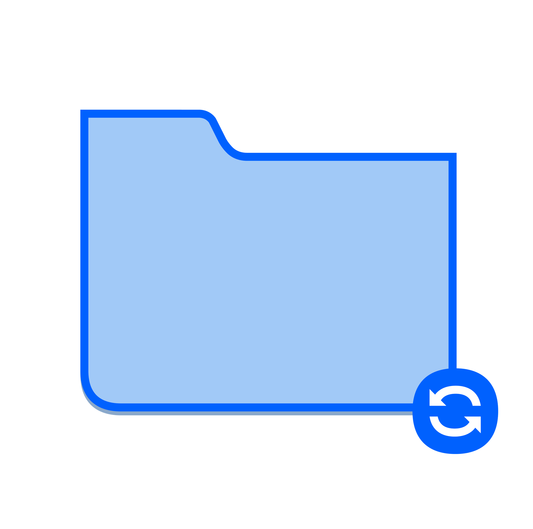 ไอคอนที่แสดงถึงโฟลเดอร์ภายในบัญชี Dropbox